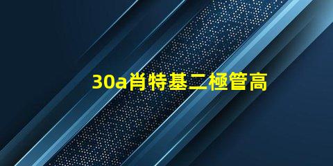30a肖特基二極管高效能與耐壓性能的最佳選擇