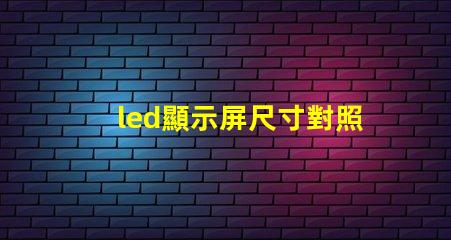 led顯示屏尺寸對照表揭示不同需求的最佳選擇