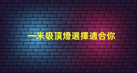 一米吸頂燈選擇適合你空間的完美照明解決方案