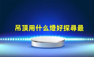 吊頂用什么燈好探尋最佳照明解決方案