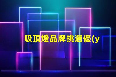 吸頂燈品牌挑選優(yōu)質(zhì)吸頂燈品牌的實(shí)用指南