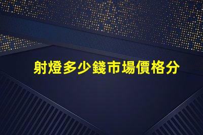 射燈多少錢市場價格分析與選購指南