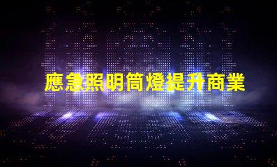 應急照明筒燈提升商業安全性的關鍵設備