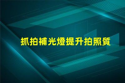抓拍補光燈提升拍照質(zhì)量的秘密武器