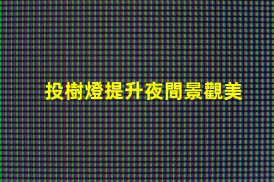 投樹燈提升夜間景觀美感的照明選擇