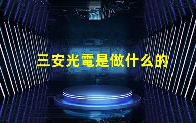 三安光電是做什么的