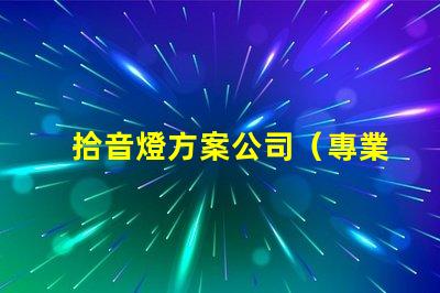 拾音燈方案公司（專業定制燈光方案）