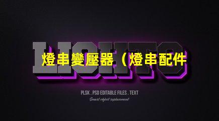 燈串變壓器（燈串配件選擇指南）